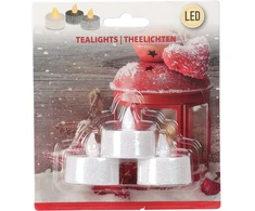 Ambiance Light Trijų LED arbatos žvakių rinkinys su blizgučiais