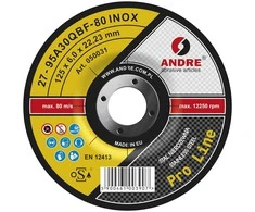 ANDRE ŠLIFAVIMO DISKAS METALUI 125 x 6,0mm INOX PRO LINE 95A30QBF