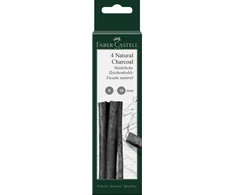 Anglies kreidelės Faber-Castell, natūralios, Ø 9-15mm, juodos spalvos, dėžutėje 4vnt