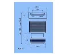 Ani_Plast Unitazo mova Ani Plast K828, Ø 110/134 mm