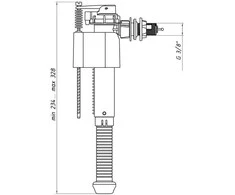 Ani Plast Ani_Plast WC vožtuvas Aniplast WC5030, šoninis vandens padavimas, 3/8″