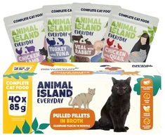 ANIMAL ISLAND Everyday Fillets in broth Box – šlapias kačių maistas – 40x85g