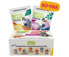 ANIMAL ISLAND Everyday Fillets paukštiena with liver and Veal Box – šlapias kačių maistas – 80x85g