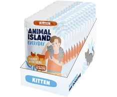 ANIMAL ISLAND Everyday Kitten kalakutiena with veal Box – šlapias kačių maistas – 12x85g