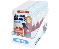 ANIMAL ISLAND Everyday Kitten kalakutiena with rabbit Box – šlapias kačių maistas – 12x85g