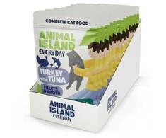ANIMAL ISLAND kalakutienos ir tuno katei maišeliai 12 x 85 g