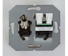 Antenos ir kompiuterio lizdas LIREGUS EPSILON, metalo spalv.