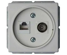 TV antenos ir kompiuterio lizdas (RJ45) VILMA STANDARD ST 150 be rėmelio, baltas