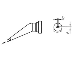 Antgalis 0.8mm lenktas LT-HX, WSP80 lituokliui, Weller
