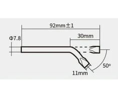 Antgalis lenktas 11mm SI-126B-100 lituokliui, Proskit