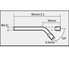 Antgalis lenktas 11mm SI-126B-80 lituokliui, Proskit