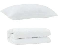 Antklodžių rinkinys su pagalve 2 pcs Balta Mikropluoštas