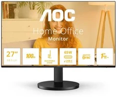 Monitorius AOC Q27B3CF2, 27" QHD (2560x1440) IPS, 100Hz, USB-C PD 65W, HDMI, garsiakalbiai, reguliuojamas stovas