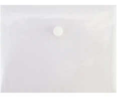 Aplankas-vokas College, A6, 0,18mm, su spaustuku, plastikinis, skaidrus