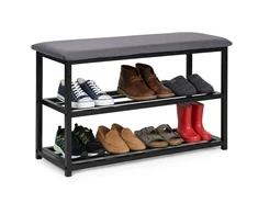 Modernhome Minkšta batų spintelė 80 cm, 2 lentynos