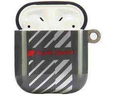 Audi IML Sport AirPods 1/2 dėklas juodos spalvos AUS-IMLAP-RSQ/D1-BK