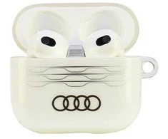 Apple AirPods 3 Audi IML Geometric Pattern Cover (AU-IMLAP3-A6/D3-WE) dėklas ausinėms baltos spalvos