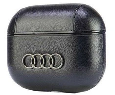Apple AirPods 3 Audi Leather Big Logo Cover (AU-AP3-GT/D3-BK) dėklas ausinėms juodos spalvos