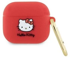 Dėklas „Apple AirPods 3“ ausinių silikoninė 3D „Hello Kitty“ galvutė (HKA33DKHSF)