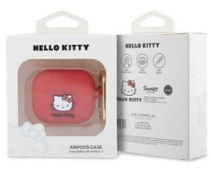 Dėklas „Apple AirPods 3“ ausinių silikoninė 3D „Hello Kitty“ galvutė (HKA33DKHSF)