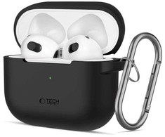 Apple AirPods 3 Tech-Protect silikoninis dėklas ausinėms juodos spalvos