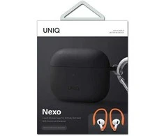 UNIQ dėklas Nexo AirPods 3 gen + Ear HooksSilicone pilkos spalvos