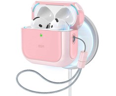 Apple AirPods 4 ESR Orbit Halolock MagSafe dėklas jūsų ausinėms rožinės spalvos