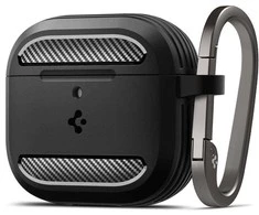 Apple AirPods 4 Spigen Rugged Armor Matte dėklas ausinėms juodos spalvos