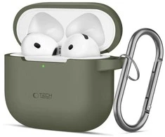 Apple AirPods 4 Tech-Protect silikoninis Hook dėklas jūsų ausinėms alyvų spalvos