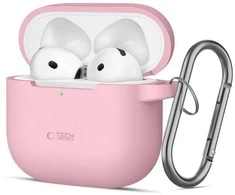 Apple AirPods 4 Tech-Protect silikoninis Hook dėklas jūsų ausinėms rožinės spalvos