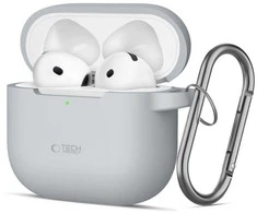 Apple AirPods 4 Tech-Protect silikoninis Hook dėklas jūsų ausinėms pilkos spalvos