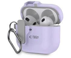 Apple AirPods 4 Tech-Protect Slim Hook dėklas jūsų ausinėms levandų spalvos