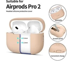 Apple AirPods Pro 1 / 2 Tech-Protect silikoninis Caffe Latte dėklas ausinėms kreminės spalvos