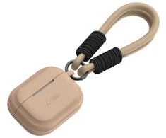 Dėklas Apple AirPods Pro 1/2 Tech-Protect silikoninis Rope Cafe Latte kreminis