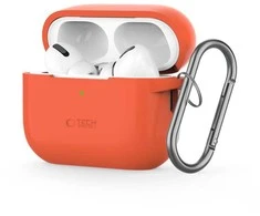 Apple AirPods pro 1 / 2 Tech-Protect silikoninis Hook Neon dėklas ausinėms oranžinės spalvos