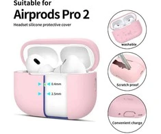 Apple AirPods Pro 1 / 2 Tech-Protect silikoninis Dusty dėklas ausinėms rožinės spalvos