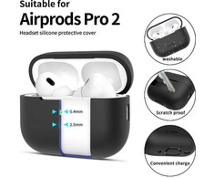 Apple AirPods Pro 1 / 2 Tech-Protect silikoninis dėklas ausinėms juodos spalvos