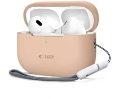 Apple AirPods Pro 1 / 2 Tech-Protect silikoninis Caffe Latte dėklas ausinėms kreminės spalvos