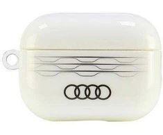 Apple AirPods Pro 2 Audi IML Geometric Pattern Cover (AU-IMLAPP2-A6/D3-WE) dėklas ausinėms baltos spalvos