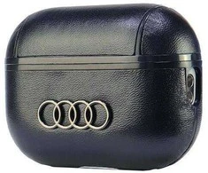 Apple AirPods Pro 2 Audi Leather Big Logo Cover (AU-APP2-GT/D3-BK) dėklas ausinėms juodos spalvos