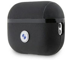BMW BMAP2SSLBK AirPods Pro 2 dėklas juodos spalvos Genuine Leather sidabro spalvos Logo