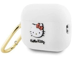 Hello Kitty HKAP23DKHSH AirPods Pro 2 (2022/2023) Dėklas baltos spalvos Silicone 3D Kitty Head