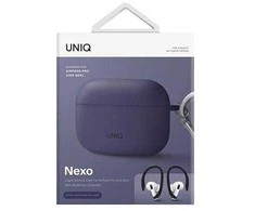UNIQ dėklas Nexo AirPods Pro 2 gen + EarHooks Silicone (2022/2023) violetinės spalvos