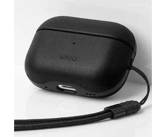 UNIQ dėklas Terra AirPods Pro 2 gen.Genuine Leather (2022/2023) juodos spalvos