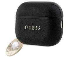 Apple AirPods Pro ausinių dėklas 2 Guess Fixed Glitter Heart Diamond Charm (GUAP2PGEHCDK) juodos spalvos