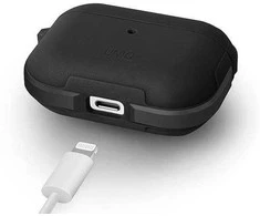 UNIQ dėklas Valencia AirPods Pro juodos spalvos Antimicrobial