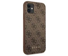Apple iPhone 11 Guess Dėklas 4G Metal Gold Logo (GUHCN61G4GFBR) rudos spalvos
