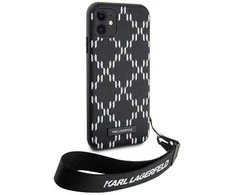 Karl Lagerfeld KLHCN61SAKLMBSK Apple iPhone 11/ Xr 6.1″ juodos spalvos kietas dėklas Monogram Losange Saffiano