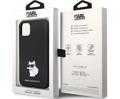 Karl Lagerfeld KLHCN61SMHCNPK Apple iPhone 11/ Xr 6.1″ juodos spalvos kietas dėklas Silicone C Metal Pin