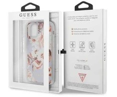 Guess dėklas, skirtas iPhone 11 Pro Max GUHCN65IMLFL02 alyvinis kietas dėklas, skirtas Flower Collection